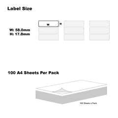 A4 Format Rectangle Labels 51 x 15mm 45 Labels Per Sheet-2000 Sheets