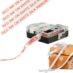 Compatible Epson C4WRK Silk Label Tapes Red on White 12mm x 5m